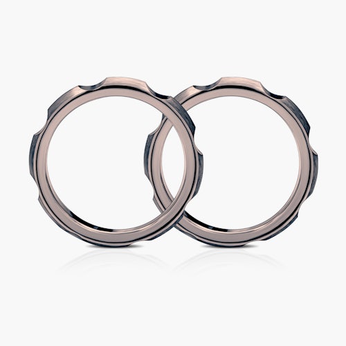 Obrączki partnerskie Sign of Love®: czarne złoto, półokrągłe 3,5mm